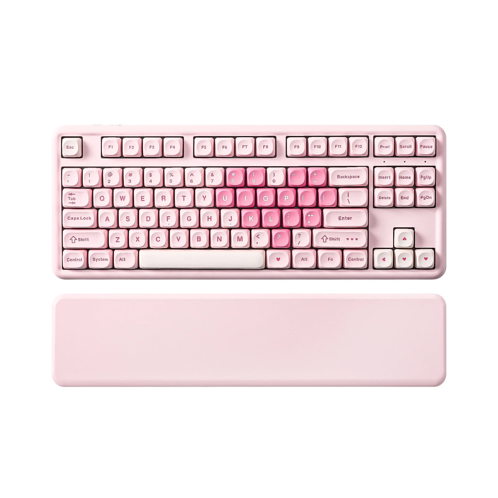 YUNZII B87 Pink Mechanical Gaming Keyboard, QMK/VIA Custom Gasket RGB Keyboard, Wireless Aesthetic Keeb, Wrist Rest for Win/Mac