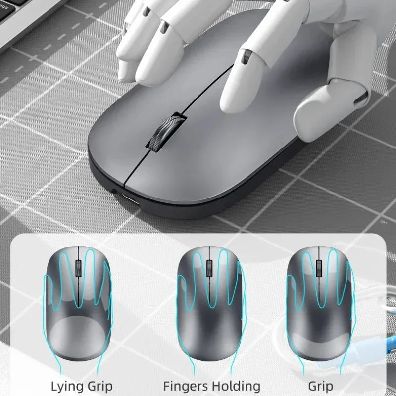 Wireless Mouse Bluetooth Silent 2.4G Dual-mode Type-C Charging Ergonomic Morandi Portable Laptop Office Gaming Mouse